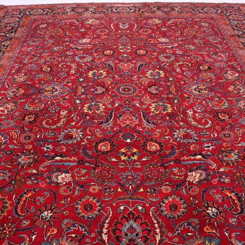 4x3 Antique & Signed Mashad Persian Rug