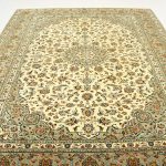 3.4×2.5M Signed Pistachio Tone Persian Kashan Rug