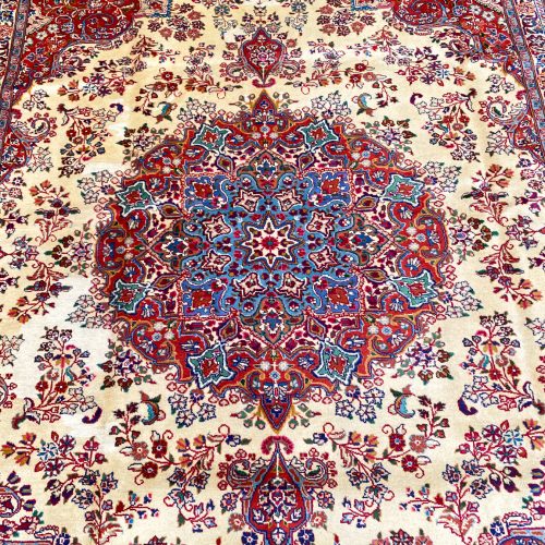 3.4x2.5M Sigend Persian Sabzevar Rug (Repaired)