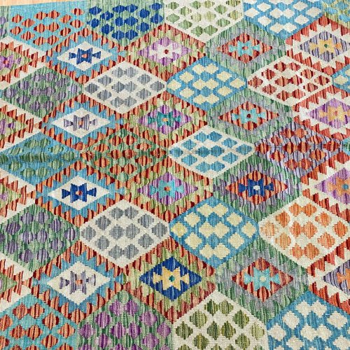 1.9x1.6 M Boho Maymana Afghan Kilim