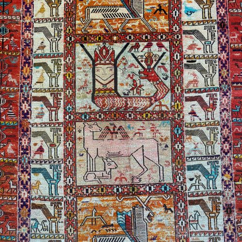 Antique Persian Sumak Kilim Rug (95 Yeras Old)