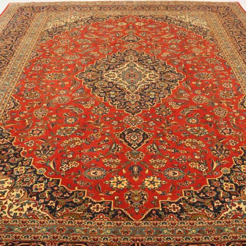 4x3M Vintage Traditional Persian Kashan (Faded Red Tone)