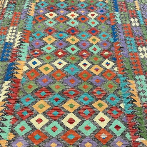 3.12 x 2.07 M Boho Maymana Afghan Kilim Rug