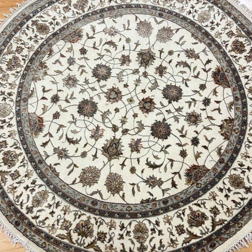 1.8 x 1.8 M Round Indian Wool & Silk Rug