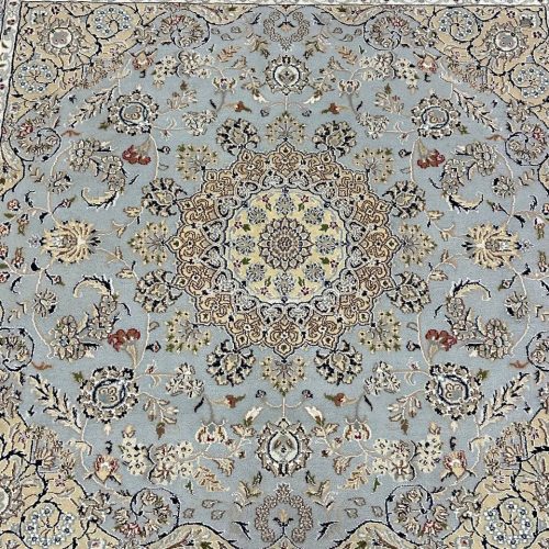 2 x 2 M Indian Wool & Silk Nain Design Rug