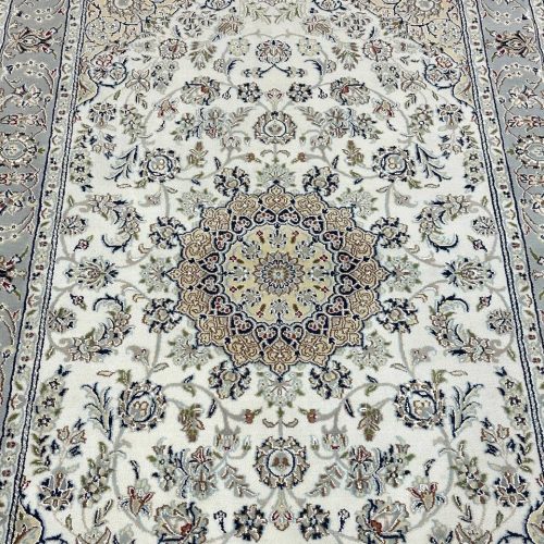2.4 x 1.5 M Indian Wool & Silk Nain Design Rug