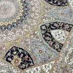 2.15 x 1.55 M Indian Wool & Silk Nain Dome Design Rug
