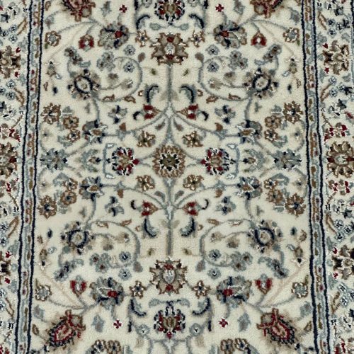 1 x 0.62 M Indian Wool & Silk Nain Design Rug