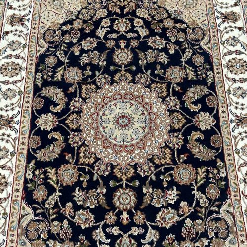1.8 x 1.2 M Indian Wool & Silk Nain Design Rug