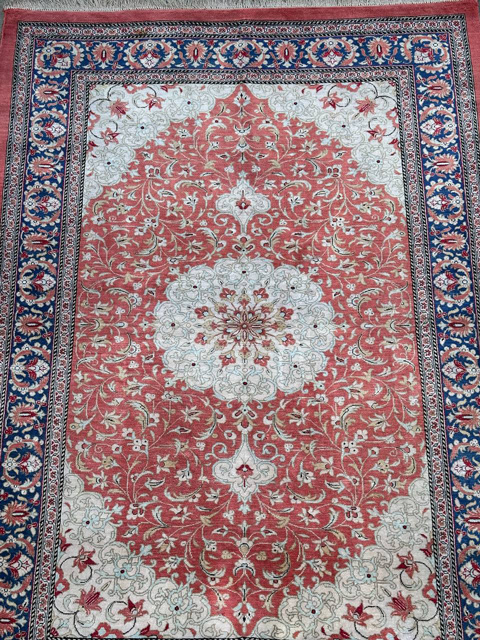 1.17×0.8 M Pure Silk Qom Persian Rug