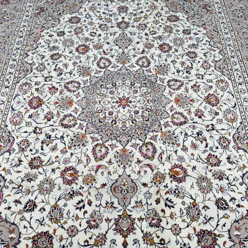 3.5x2.5M Beige Persian Kashan Rug