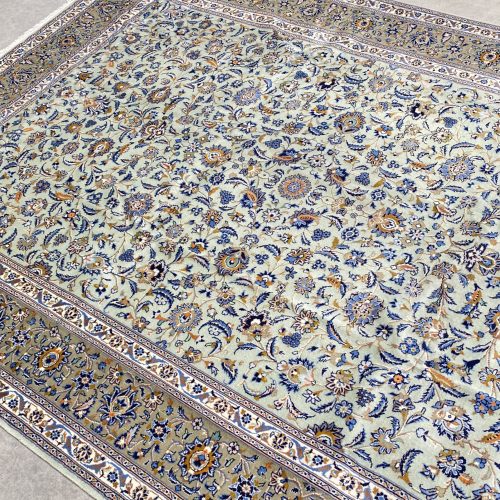 3.4x2.4M Signed Pistachio Tone Persian Kashan