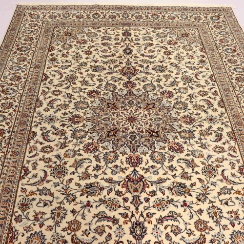 3x2M Beige Persian Kashan Rug