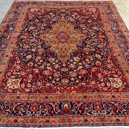 4x3M Antique Signed French Roses Design Mood Rug