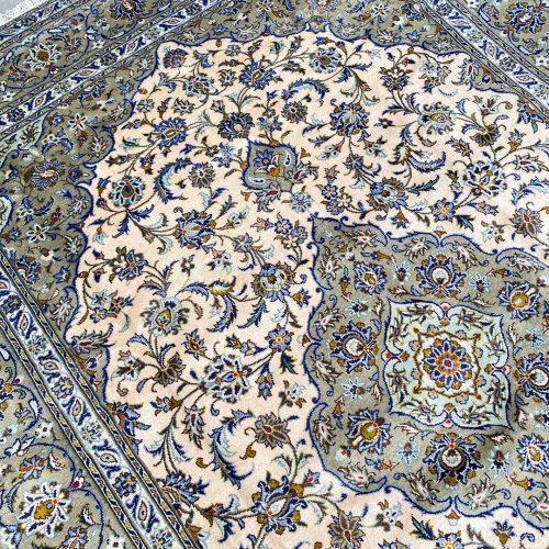 3.5x2.5M Beige Traditional Persian Kashan