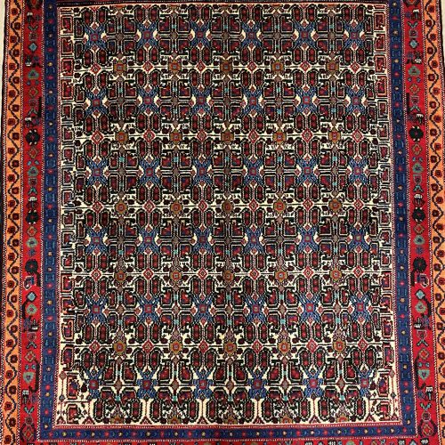 1.3x1.1M Kurdish Sanandaj Rug (Mahi)