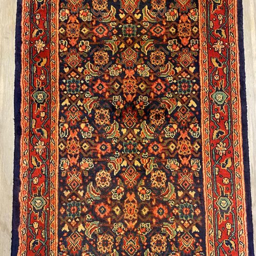 ANTIQUE 4M Handmade Hamedan Runner(45Years Old)