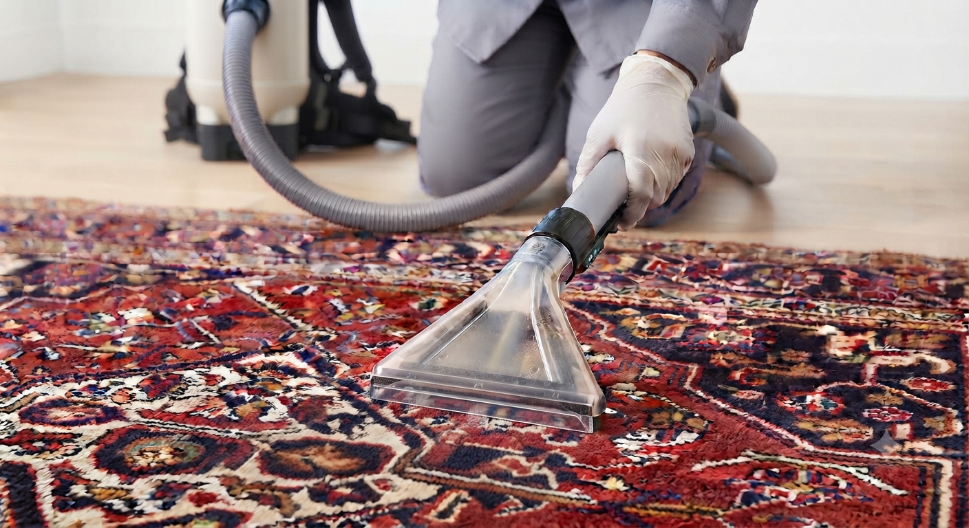 How to vacuum a Persian rug correctly — suction only no beater bar — Persian rug care guide