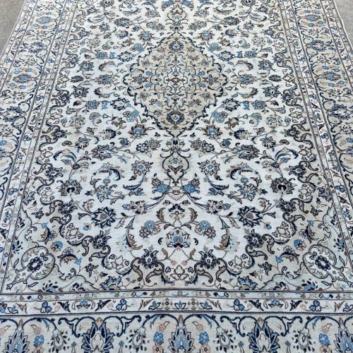 3.5x2.4M Beige Persian Kashan Rug