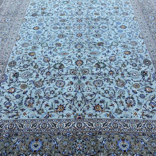 4x3M Superb Pistachio Tone Persian Kashan Rug