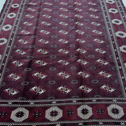 3.7x2.6M Chocolate Tone Turkoman Bokhara Rug