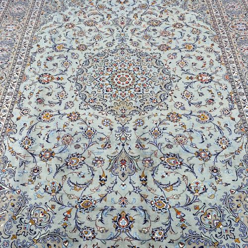 4x3M Pistachio Tone Persian Kashan Rug