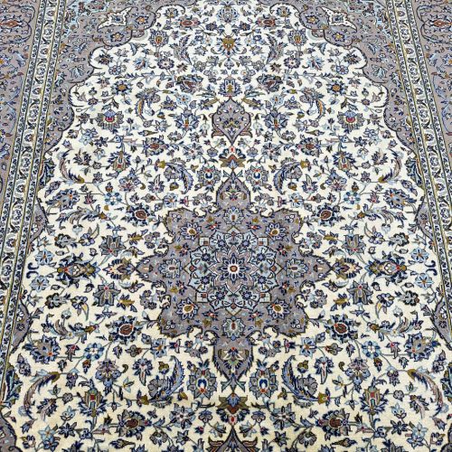 3.6x2.4M Beige Persian Kashan Rug (Kolk)