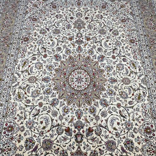 3.5x2.5M Beige Persian Kashan Rug